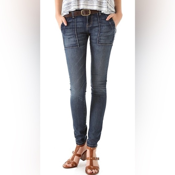 CURRENT/ELLIOTT Anthropologie The Combat Skinny Tahoe Cargo Jeans Size 27 / 0 - Picture 1 of 12
